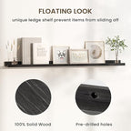 Floating Shelves for Wall, Picture Ledge Shelf 36 Inch Solid Wood Set of 2, Rustic Wall Shelves with Lip, Kids Bookshelf, Photo & Picture Live Edge Floating Shelves for Bedroom, Living Room, Kitchen