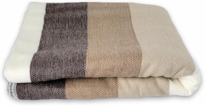 LATITUDE ZERO, Alpaca Wool Throw Blanket | Warm, Ultra-Soft, Breathable, Non-Itchy Blanket-Throw | Hypoallergenic and Beautiful Fabric (Brown)
