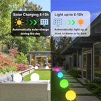 12 Inch Solar Glowing Ball Light Outdoor, Solar Garden Globe Light w/Remote, RGB Color Changing Waterproof Large LED Orb Lights, Landscape Lighting Mood Lamp w/Ground Stake for Patio Yard Lawn Path