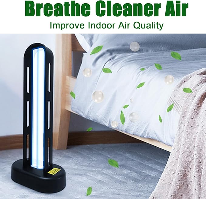 BAIMNOCM 3 Pack 38W UV Light Sanitizer, UVC Germicidal Lamp with Remote Control, UV Disinfection Light Bulb for Basement/Bedroom/Kitchen (2 Ozone Free + 1 Ozone)