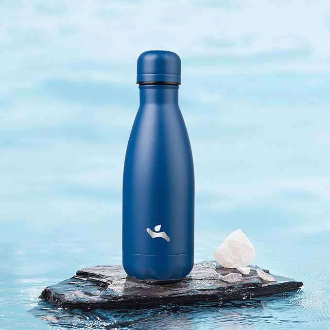 Insulated Water Bottles,12 oz Double Wall Stainless Steel Vacumm Metal Flask for Sports Travel,Blue