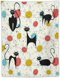 ICMOLYYENLO Abstract Cat Tapestry, Medieval Abstract Atomic Star Cat Vintage Home Wall Hanging Art Tapestry for Bedroom Living Room Dormitory 50x60 Inch