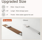 Floating Shelves 55 Inch Long, 10" Deep Floating Shelves, Walnut Wall Shelves 55 x 10, Set of 2, Wide Large Display Storage Shelves for Bathroom, Living Room, Rustic Wood Shelves with Brackets