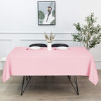 sancua Rectangle Tablecloth - 54 x 120 Inch - Stain and Wrinkle Resistant Washable Polyester Table Cloth, Decorative Fabric Table Cover for Dining Tables, Buffet Parties and Camping, Pink