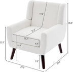 UIXE Accent Chair, Fabric Upholstered Armchair for Living Room, Comfy Arm Chair Single Sofa Bedroom Side Reading Seat - Flax Beige