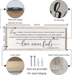 flowtorely Love is Patient, Kind Wall Art Decor 40"X15" Love Never Fails Sign 1 Corinthians 13 Bedroom Above Bed Large Bible Verse Quote Scripture Christianity Hanging Sign (White)