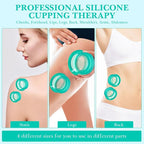 Geiserailie 16 Pcs 4 Sizes Cupping Therapy Set Silicone Cupping Massage Cups Professional Chinese Therapy Cup Vacuum for Body Muscle Nerve(Green)