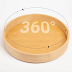 10in Bamboo Lazy Susan Organizer for Countertop and Cabinet with Large and Stable Chassis,Round Rotating Bamboo Tray for Station Organizer,for Kitchen Bathroom Laundry Room (10in)