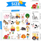 Brand Farm Animal Gel Clings Stickers for Kids, 21PCS Reusable Decals, Wall, Car, Window Decorations, Classroom, Home, Nursery, Party Supplies