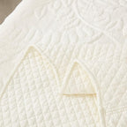 MarCielo 3-Piece 100% Cotton Oversized Bedspread Lightweight Quilt Coverlet Embroidery Farmhouse Bedding Set T0 (Bright White, Twin (68"x86"))