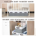 Criusia Closet Organizers and Storage Baskets - 6 Pack Shelf Organizer Bins with Handles - Clothes Storage Bins for Bedroom Nursery Home Closet Organization - Blanket Toy Storage Organizer