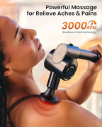 Massage Gun with Heat and Red Light Therapy,Deep Tissue Percussion Back Massager for Muscle/Neck/Body Pain Relief with Long Extension Retractable Handle,32-Speeds,Foldable,5 Adjustable