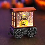 Halloween Snow Globe Train Skeleton Reaper Black Cat Pumpkin Ghost Classic Relief Texture Battery Powered LED Glitter Halloween Decorations Indoor