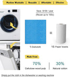 Swedish Dishcloths, Reusable Soft Kitchen Towels, Absorbent Sponge Cleaning Cloths, Washable Quick Drying, 6 Pack, Assorted