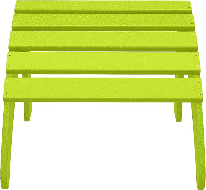 WestinTrends Outdoor Ottoman, Patio Adirondack Ottoman Foot Rest, All Weather Poly Lumber Folding Foot Stool for Adirondack Chair, Widely Used for Outside Porch Pool Lawn Backyard, Lime