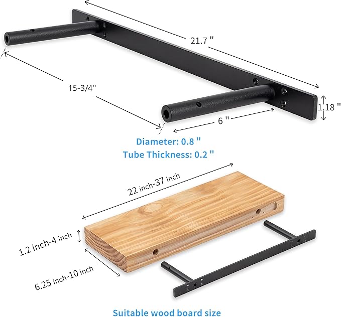 Hidden Shelf Brackets ， Floating Shelf Bracket (22 inch +Ease Kit （New）)