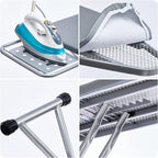 Ironing Board, Heat Resistant Cover Iron Board with Steam Rest, Non-Slip Foldable Ironing Stand. Heavy Sturdy Metal Frame Legs Iron Stand(13 * 34 * 53 Inches) (Silver Gray)