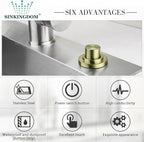 SinkTop Air Switch Kit with Brass Gold Long Button (Full Brass) for Garbage Disposal,without cabel