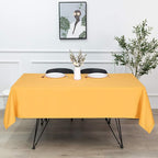 sancua Rectangle Tablecloth - 54 x 54 Inch - Stain and Wrinkle Resistant Washable Polyester Table Cloth, Decorative Fabric Table Cover for Dining Tables, Buffet Parties and Camping, Gold