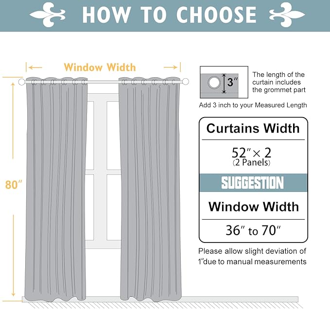 ChrisDowa Room Darkening Curtains 80 Inches Long 2 Panels Set for Living Room, Grommet Thermal Insulated Blackout Curtains for Bedroom (Cappuccino, 52 x 80 Inch)