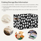 Storage Basket Bin Halloween Ghosts Organizer Basket Collapsible Shelf Basket Cube with handle for Nursery Bedroom Bathroom (white 24)