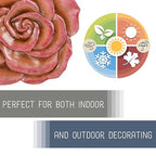 NAT & Jules Rose Flower Shaped Dimensional Indoor Outdoor 12 inch Cast Resin Decorative Garden Stepping Stone, Patio, Walkway Sculpture Yard Art, Colorful Blush