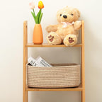 Small Storage Baskets for Organizing | Closet Organizer Bins | Shelf Toy Basket | Woven Rope Baskets | Cube Decorative Box | Shallow Basket | 11.5x7.5x4.7” | 3 Packs Mixed Brown