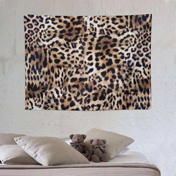 HZOHNAGO Leopard Print Tapestry Nature Wildlife Vintage Cheetah Fur Spot Animal Skin Wild Animals Spots Printed Wall Tapestry Painting Wall Hanging for Bedroom Living Room Dorm 40" W x 30" H
