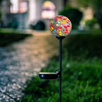 Afirst Solar Lights Outdoor Decorative - Solar Mosaic Garden Stakes Flower Decorative Lights Waterproof for Pathway Yard Lawn Decoration Multi