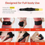 Morfone Red Light Therapy Belt, Cordless Infrared Light Therapy Pad for Body Heating Vibration Rechargeable Waist Wrap with Controller/Timer, 660nm&850nm, for Back Shoulder Muscle Pain Relief