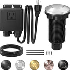 Joinfworld Garbage Disposal Button Kit, Garbage Disposal Air Switch Kit Sink Top Switch for Garbage Disposal Brushed Nickel Stainless Steel LONG 2.6" Air Switch Button - UL Listed