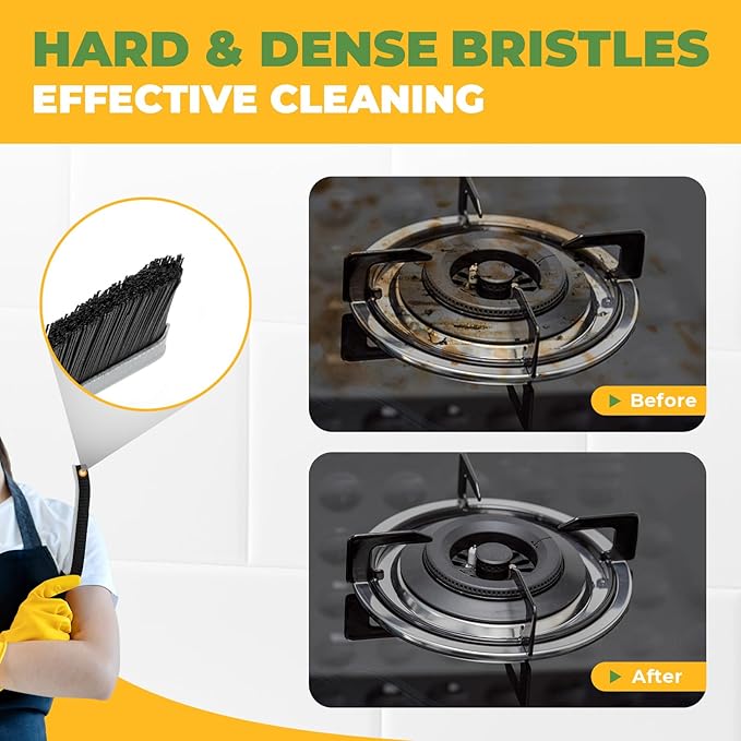 Cleaning Brush, 5 Pcs Hard Bristle Crevice Cleaning Brush, Grout Brush, Scrub Brush for Tile Grout Crevice, Gap Cleaning Tools for Bathroom Kitchen Toilet Window Track (5, Black)