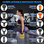 TOLOCO Massage Gun, Deep Tissue Back Massage for Athletes for Pain Relief, Percussion Massager with 10 Massages Heads & Silent Brushless Motor, Carbon