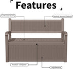80 Gallon Storage Bench Deck Box Waterproof Lockable,Outdoor Storage Furniture for Patio,Garden and Cushions(Gray)