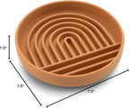 The Slowdown Bowl Silicone Slow Feeder for Dogs & Puppies, Slow Eating Modern Lick Mat Design, Reduces Gulping, Fits 2 Cups 7.5” Across x 1.5” Tall, Mealtime Challenge, Medium-Terracotta