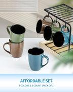 Ceramic Mugs 12oz,Large Ceramic Coffee Cups for Men, Women, Dad, Mom, Modern Coffee Mugs With Handle For Tea,Latte,Cappuccino,Cocoa. (blue 4pack)