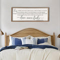 flowtorely Love is Patient, Kind Wall Art Decor 40"X15" Sign 1 Corinthians 13 Bedroom Above Bed Wall Decor Large Bible Verse Quote Scripture Christianity Hanging Sign (Wood)