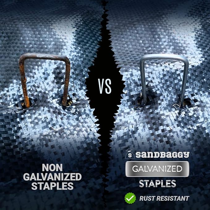 Sandbaggy 500-Count 6-Inch Galvanized Landscape Staples - SOD Garden Stakes ~ Trusted by Farmers & Contractors Across The USA
