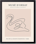 Poster Master Vintage Poster - Retro One Line Swan Drawing Print - Swan Art - Bird Art - Minimal Gift for Her, Animal Lover - Abstract Decor for Home, Office, Bedroom, 18x24 Unframed Wall Art