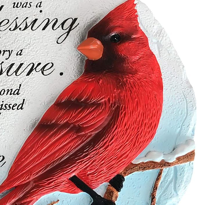 Spoontiques - Garden Décor - Cardinal Stepping Stone - Decorative Stone for Garden