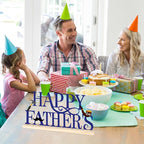 COCHIE Metal Happy Father's Day Sign, Fathers Day Decorations for Home, Shelf, Mantel, Indoor, Table Top Party Decoration, Fathers Day Gift for Dad from Daughter Son (Father's Day)