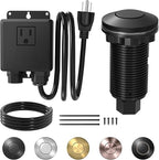 Joinfworld Garbage Disposal Air Switch Kit Waterproof Garbage Disposal Button Kit with Long Garbage Disposal Switch Matte Black - UL Listed