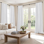 MIULEE 100% Blackout Curtains 108 Inch Long 2 Panels Set for Bedroom, Thick Faux Linen Black Out Curtain Room Darkening Back Tab Pleat Window Textured Drapes with Hooks for Living Room, Bright White