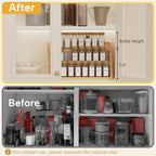 Bamboo Spice Rack Organizer -3-Tier Spice Rack for Countertop,Cabinet Spice Rack Organizer for 27 Spice Jars(4oz)，Step Shelf (yellow)