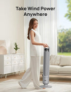 Dreo Tower Fan for Bedroom, 90° Oscillating Fan, Standing Fan with 3 Modes, 4 Speeds, 8H Timer Cooling Fans for Home, Living Room, Office, Grey, TF117