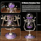Sanduhr 15 Minuten,Metal Vintage Hourglass,Hour Glass,Hourglass Decor,for Home Decoration Office Desk Wedding Party Decor Kitchen Timer (Violetter Sand)