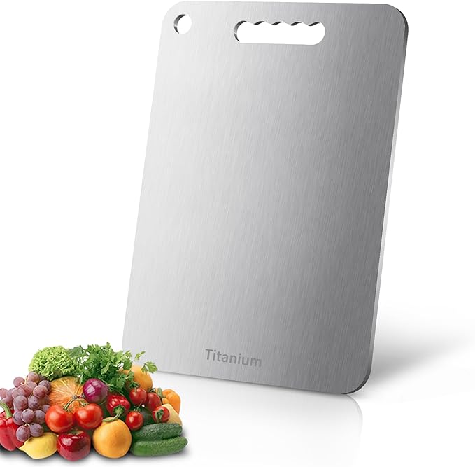 Titanium Cutting Board Ultra-Lightweight,Non-Toxic,Food-Grade Pure Titanium Cutting Boards for Kitchen Dishwasher Safe Double Sided High - End Chopping Board for Meat Vegetable Fruit