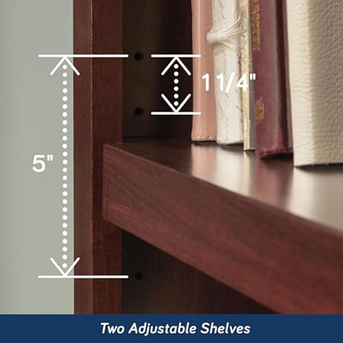 Sauder Miscellaneous Storage 3 Bookcase/Book Shelf, L: 35.28" x W: 13.23" x H: 43.78", Select Cherry finish