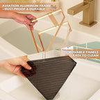 YUPER Bathroom Counter Organizer, 2-Tier Corner Bathroom Organizers and Storage, Makeup Storage Shelf Vanity Tray Perfume Organizer, Bedroom Corner Counter Storage Sink Shelf Gold