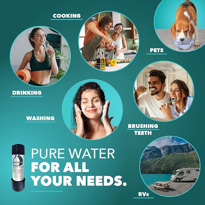 CuZn Under Sink Water Filter for Sink Faucet, 20K Gallons or 2 Year Filtration Life, Reduces PFAs, PFOS, Lead, Chlorine, Improves Taste of Tap Water, NSF/ANSI 42 & 372 Certified High Performance